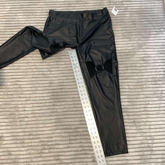 Guess Cut-Out Pants Women's Pleather Large Black - Picture 9 of 10